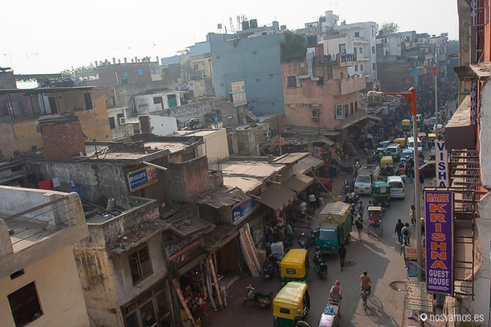 El paharganj visto desde la terraza de nuestro guesthouse — Delhi, India