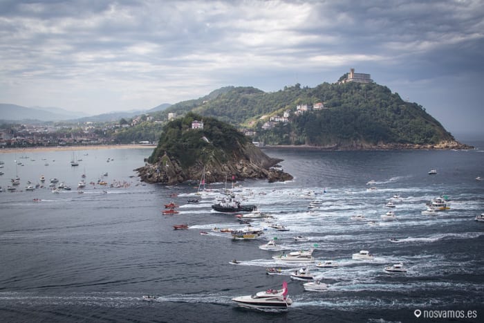 Termina la regata y las embarcaciones vuelven tras las traineras — San Sebastián, España