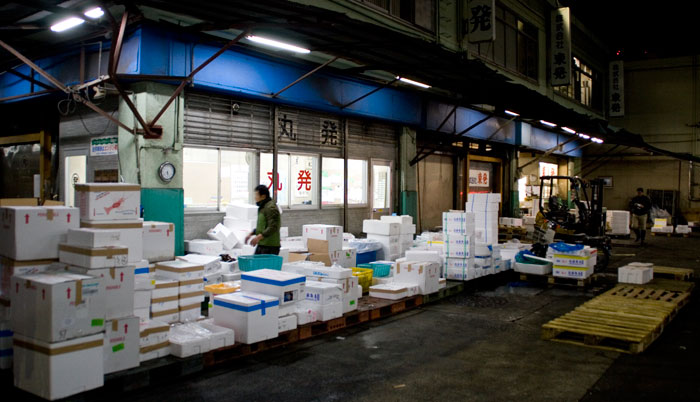 Zona de carga en el Mercado de Tsukiji