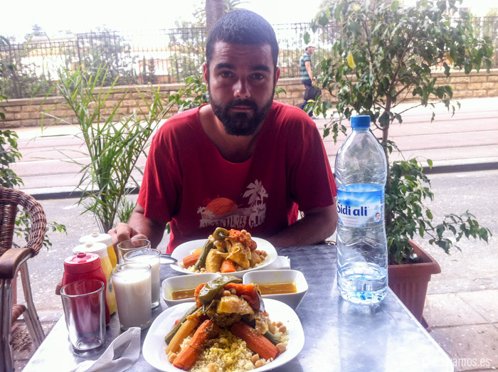 Uno de los mejores que comimos en el viaje, fue en un pequeño bar familiar de Rabat